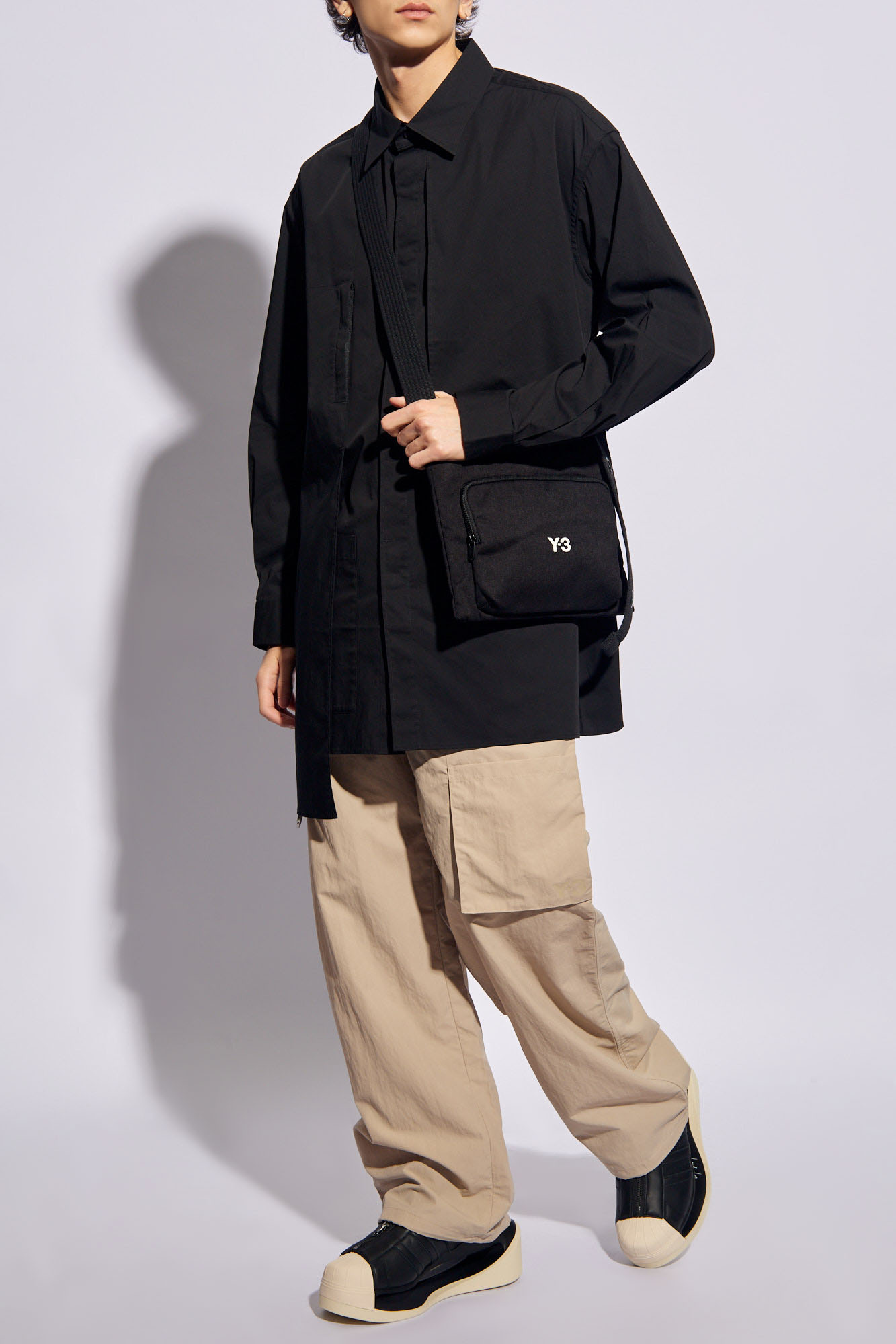 3 Yohji Yamamoto - Black Asymmetrical shirt Y - notched-lapels